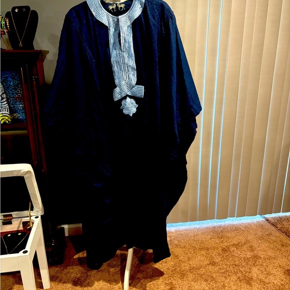 VTG African Nigeria Dashiki Kaftan Top Shirt and Pant Plus Agbada Men - Picture 10 of 10